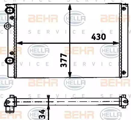 BEHR HELLA Service 8MK 376 714-651 - Радіатор, охолодження двигуна autocars.com.ua