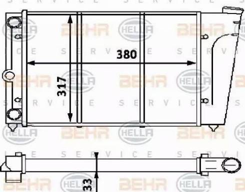 BEHR HELLA Service 8MK 376 715-231 - Радіатор, охолодження двигуна autocars.com.ua