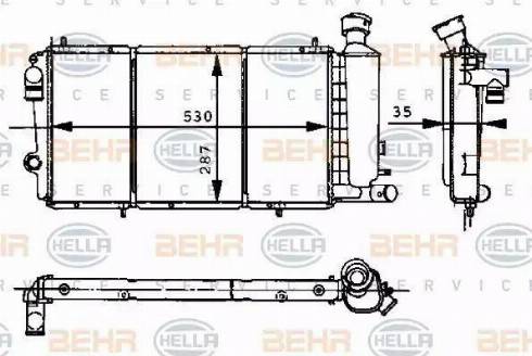 BEHR HELLA Service 8MK 376 715-371 - Радіатор, охолодження двигуна autocars.com.ua