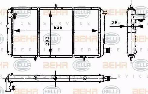 BEHR HELLA Service 8MK 376 715-401 - Радіатор, охолодження двигуна autocars.com.ua