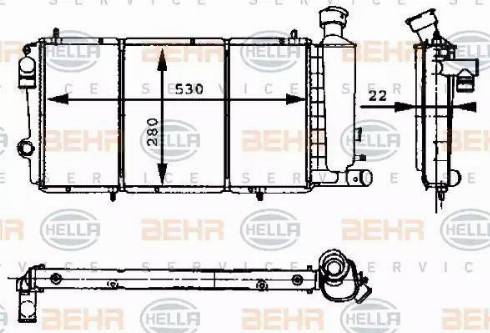 BEHR HELLA Service 8MK 376 715-411 - Радіатор, охолодження двигуна autocars.com.ua