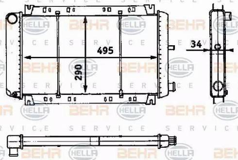 BEHR HELLA Service 8MK 376 715-461 - Радіатор, охолодження двигуна autocars.com.ua