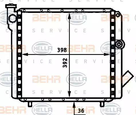 BEHR HELLA Service 8MK 376 715-491 - Радіатор, охолодження двигуна autocars.com.ua