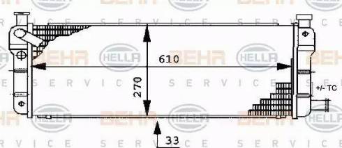 BEHR HELLA Service 8MK 376 716-131 - Радіатор, охолодження двигуна autocars.com.ua