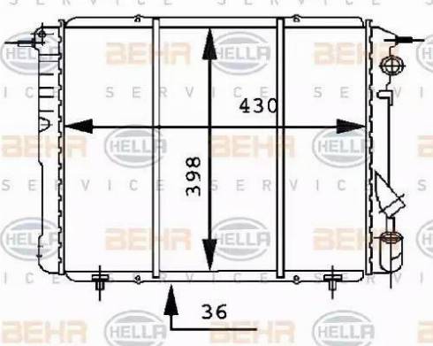 BEHR HELLA Service 8MK 376 716-191 - Радіатор, охолодження двигуна autocars.com.ua