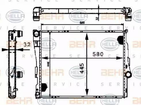 BEHR HELLA Service 8MK 376 716-244 - Радіатор, охолодження двигуна autocars.com.ua