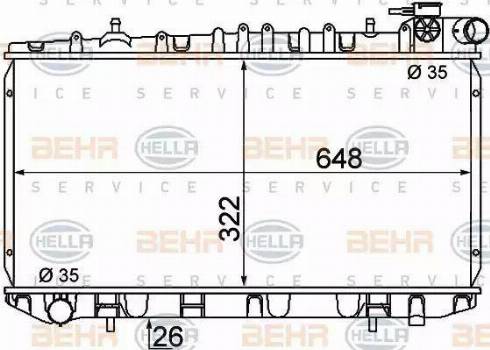 BEHR HELLA Service 8MK 376 716-351 - Радіатор, охолодження двигуна autocars.com.ua