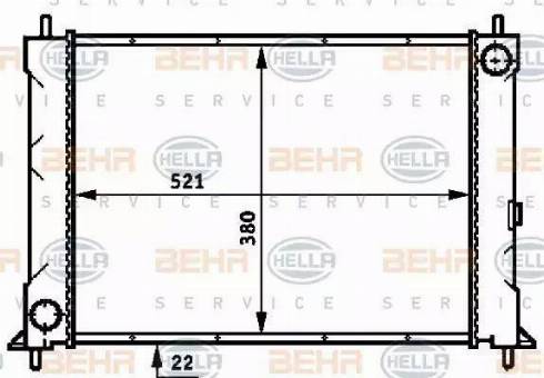 BEHR HELLA Service 8MK 376 716-361 - Радіатор, охолодження двигуна autocars.com.ua