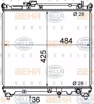 BEHR HELLA Service 8MK 376 716-421 - Радіатор, охолодження двигуна autocars.com.ua