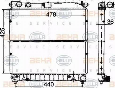 BEHR HELLA Service 8MK 376 716-431 - Радіатор, охолодження двигуна autocars.com.ua