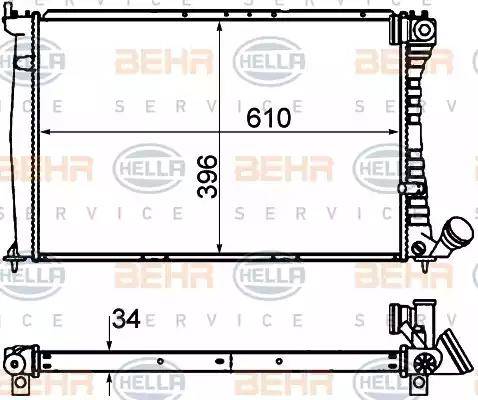 BEHR HELLA Service 8MK 376 716-501 - Радиатор, охлаждение двигателя autodnr.net