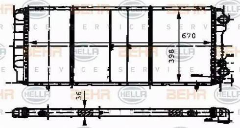 BEHR HELLA Service 8MK 376 716-571 - Радіатор, охолодження двигуна autocars.com.ua