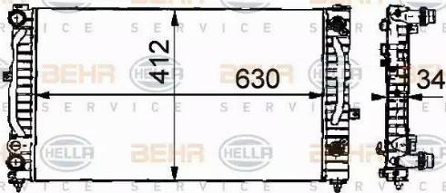 BEHR HELLA Service 8MK 376 716-621 - Радіатор, охолодження двигуна autocars.com.ua