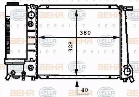 BEHR HELLA Service 8MK 376 717-201 - Радіатор, охолодження двигуна autocars.com.ua