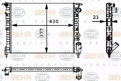 BEHR HELLA Service 8MK 376 717-271 - Радіатор, охолодження двигуна autocars.com.ua