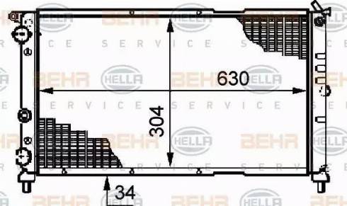 BEHR HELLA Service 8MK 376 717-311 - Радіатор, охолодження двигуна autocars.com.ua