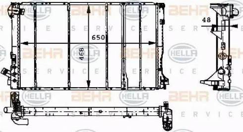 BEHR HELLA Service 8MK 376 717-381 - Радіатор, охолодження двигуна autocars.com.ua