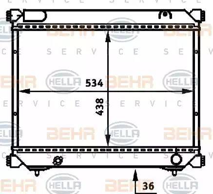 BEHR HELLA Service 8MK 376 717-691 - Радіатор, охолодження двигуна autocars.com.ua