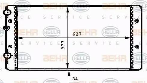 BEHR HELLA Service 8MK 376 717-721 - Радіатор, охолодження двигуна autocars.com.ua