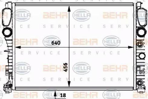 BEHR HELLA Service 8MK 376 718-014 - Радіатор, охолодження двигуна autocars.com.ua