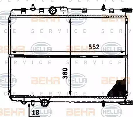 BEHR HELLA Service 8MK 376 718-141 - Радіатор, охолодження двигуна autocars.com.ua