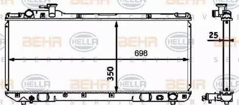 BEHR HELLA Service 8MK 376 718-451 - Радіатор, охолодження двигуна autocars.com.ua