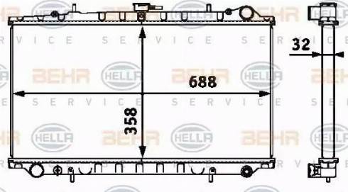 BEHR HELLA Service 8MK 376 718-471 - Радіатор, охолодження двигуна autocars.com.ua