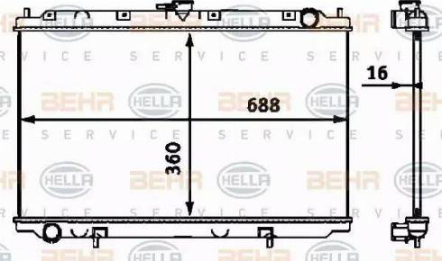 BEHR HELLA Service 8MK 376 718-491 - Радіатор, охолодження двигуна autocars.com.ua