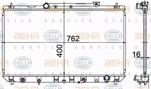 BEHR HELLA Service 8MK 376 718-531 - Радіатор, охолодження двигуна autocars.com.ua