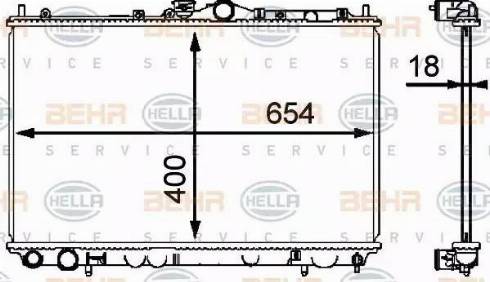 BEHR HELLA Service 8MK 376 718-541 - Радіатор, охолодження двигуна autocars.com.ua