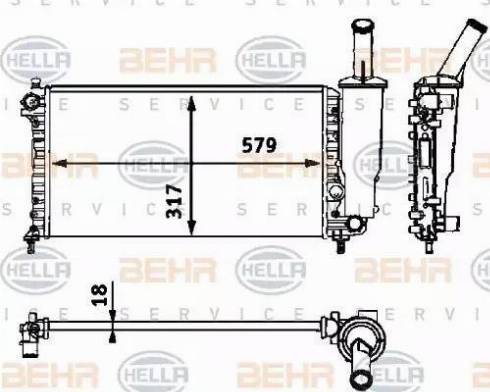 BEHR HELLA Service 8MK 376 718-581 - Радиатор, охлаждение двигателя autodnr.net