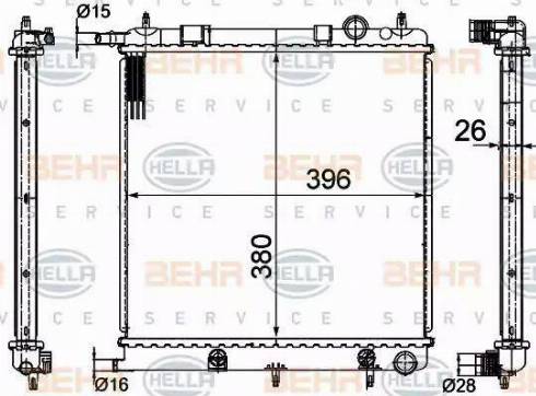 BEHR HELLA Service 8MK 376 718-621 - Радіатор, охолодження двигуна autocars.com.ua