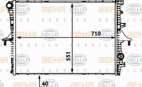 BEHR HELLA Service 8MK 376 719-004 - Радіатор, охолодження двигуна autocars.com.ua