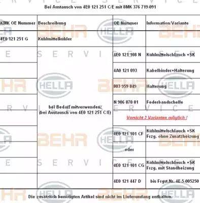 BEHR HELLA Service 8MK 376 719-091 - Радіатор, охолодження двигуна autocars.com.ua