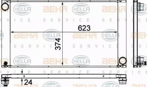 BEHR HELLA Service 8MK 376 719-111 - Радіатор, охолодження двигуна autocars.com.ua