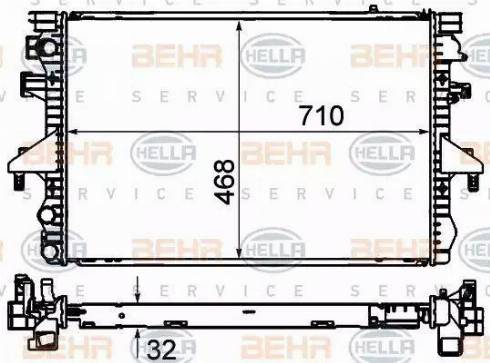 BEHR HELLA Service 8MK 376 719-184 - Радіатор, охолодження двигуна autocars.com.ua