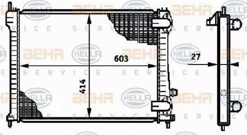 BEHR HELLA Service 8MK 376 719-281 - Радіатор, охолодження двигуна autocars.com.ua