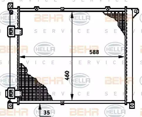 BEHR HELLA Service 8MK 376 719-341 - Радіатор, охолодження двигуна autocars.com.ua