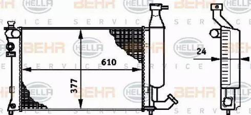 BEHR HELLA Service 8MK 376 719-501 - Радіатор, охолодження двигуна autocars.com.ua