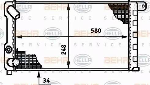 BEHR HELLA Service 8MK 376 719-521 - Радіатор, охолодження двигуна autocars.com.ua