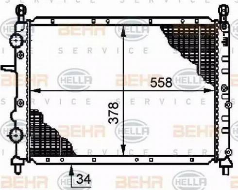 BEHR HELLA Service 8MK 376 719-541 - Радіатор, охолодження двигуна autocars.com.ua