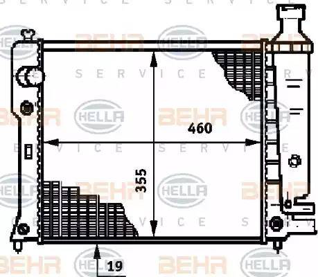 BEHR HELLA Service 8MK 376 719-571 - Радіатор, охолодження двигуна autocars.com.ua