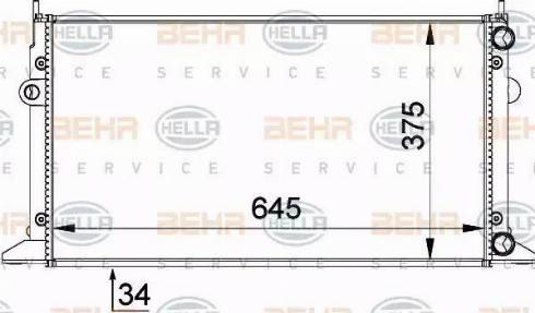 BEHR HELLA Service 8MK 376 719-711 - Радіатор, охолодження двигуна autocars.com.ua