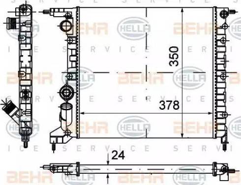 BEHR HELLA Service 8MK 376 720-024 - Радіатор, охолодження двигуна autocars.com.ua