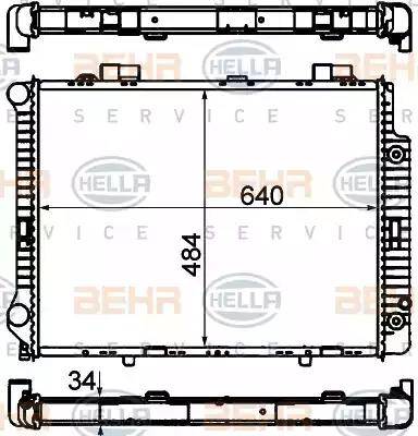 BEHR HELLA Service 8MK 376 720-381 - Радіатор, охолодження двигуна autocars.com.ua