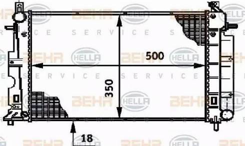 BEHR HELLA Service 8MK 376 720-541 - Радіатор, охолодження двигуна autocars.com.ua