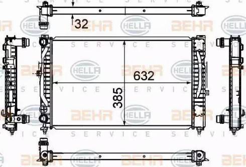 BEHR HELLA Service 8MK 376 720-591 - Радіатор, охолодження двигуна autocars.com.ua