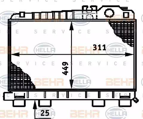 BEHR HELLA Service 8MK 376 720-741 - Радіатор, охолодження двигуна autocars.com.ua