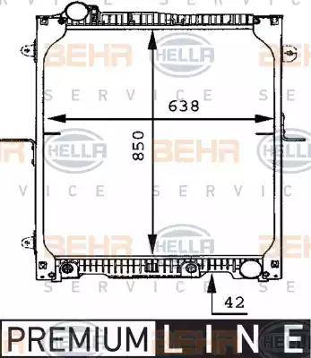 BEHR HELLA Service 8MK 376 721-171 - Радіатор, охолодження двигуна autocars.com.ua