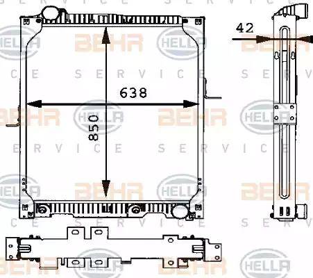 BEHR HELLA Service 8MK 376 721-191 - Радіатор, охолодження двигуна autocars.com.ua